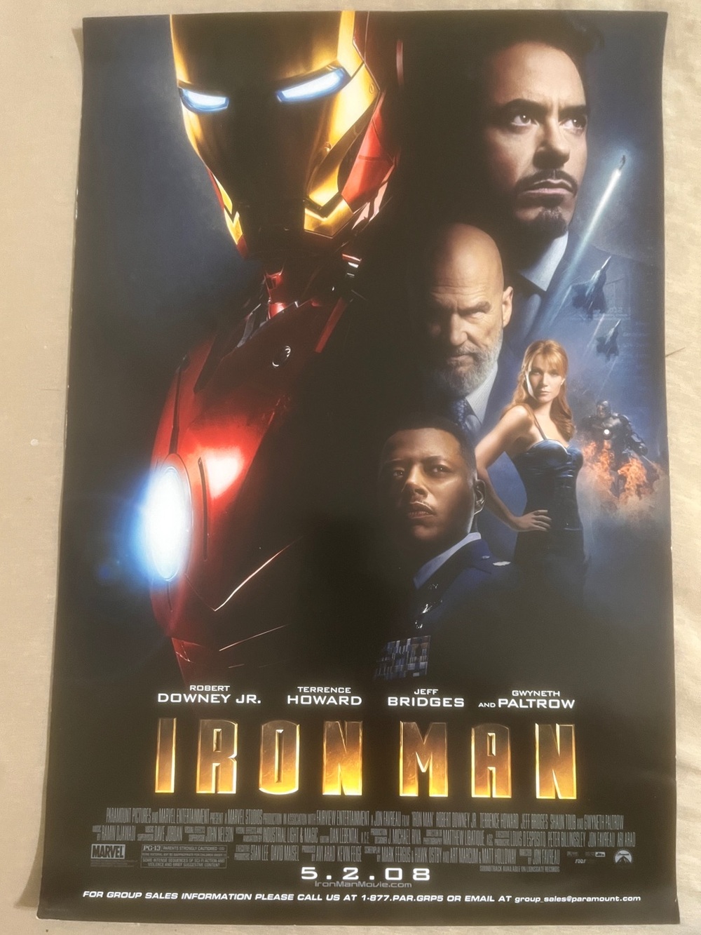 IRON MAN The 1st first one movie poster from 2008 rare